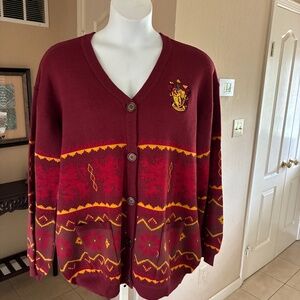 NWOT Wizarding World Harry Potter Gryffindor Oversized Cardigan Sweater Women XL
